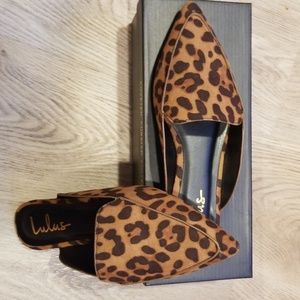 Leopard suede loafers